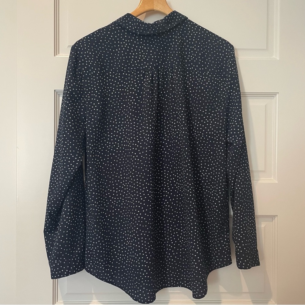 Euc Talbots Poly Button Down Blouse - image 2